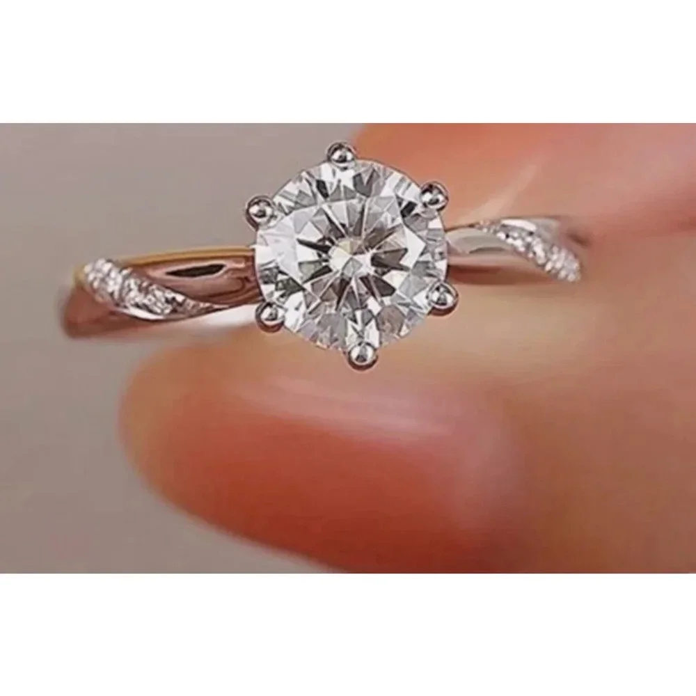 NEW 1ct Simulated Diamond‎ 14k White Gold Plated Silver Ring